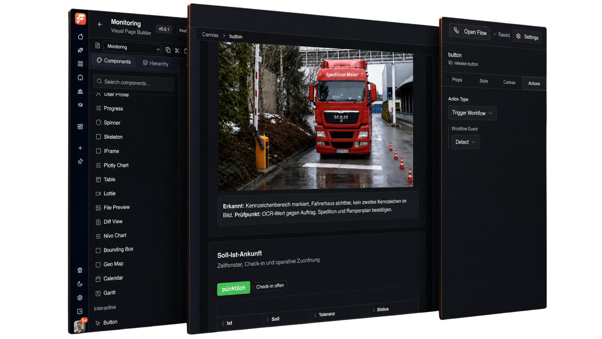 Frontend Builder — Flow-Like visual page builder and interaction editor